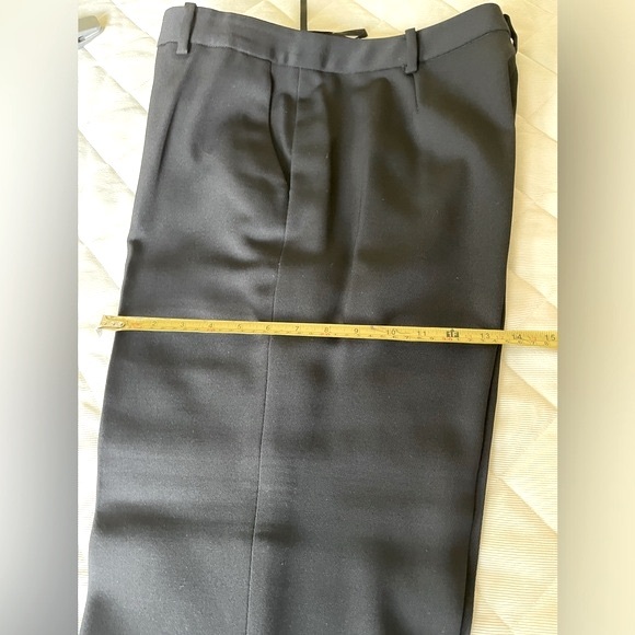 Ralph Lauren black 100% wool dress pants front zipper side pockets US 14 - Picture 12 of 15